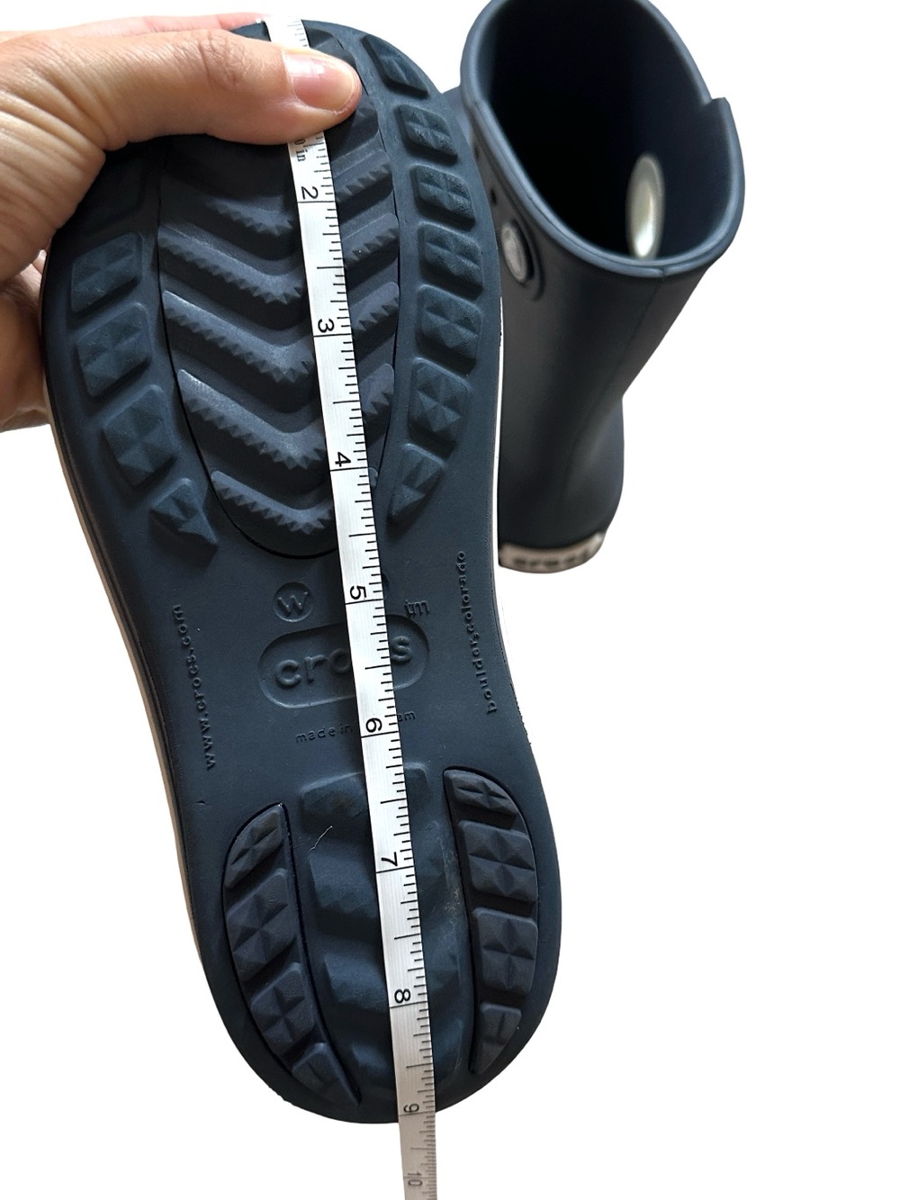CROCS Jaunt Shorty Navy Blue Ankle Rain Boots Women’s W4 Excellent Condition - Picture 7 of 7